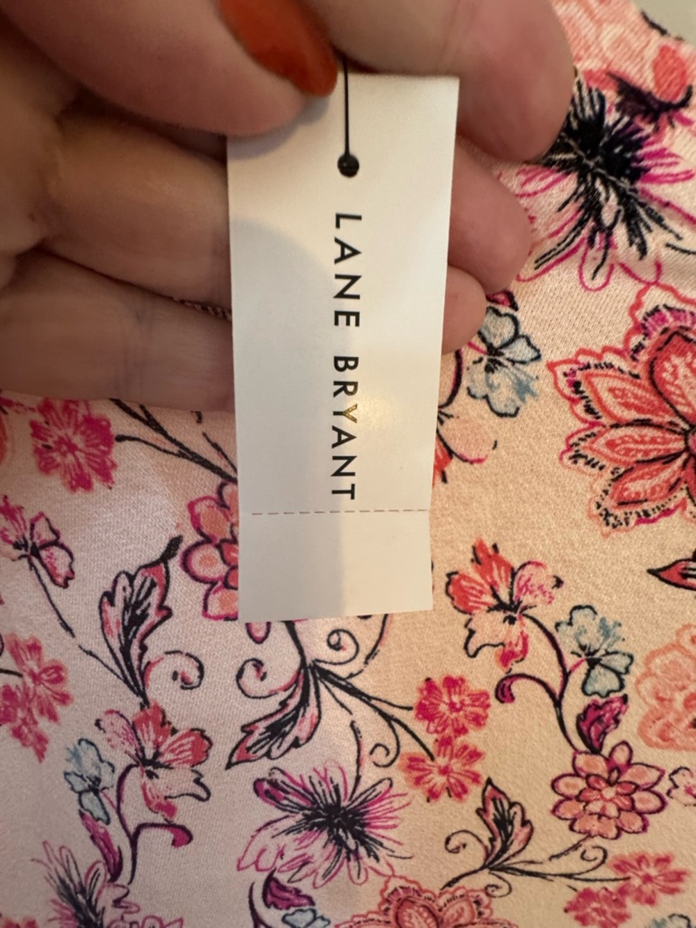 NWT Lane Bryant Beautiful Pale Pink Floral Top   14/16    #C - Picture 9 of 10